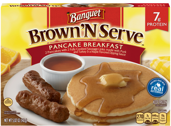 Banquet Brown 'N Serve Pancake Breakfast With Sausage Links Frozen Meal