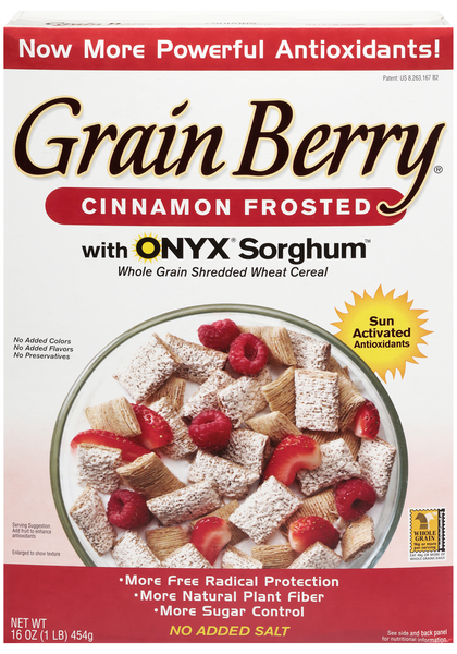 Grain Berry Cinnamon Frosted with ONYX Sorghum Shredded Wheat Cereal