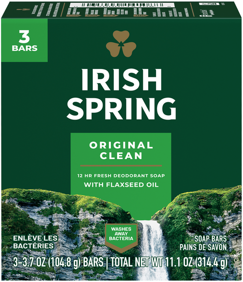 Irish Spring Original Clean Deodorant Soap Bar - 3 ct