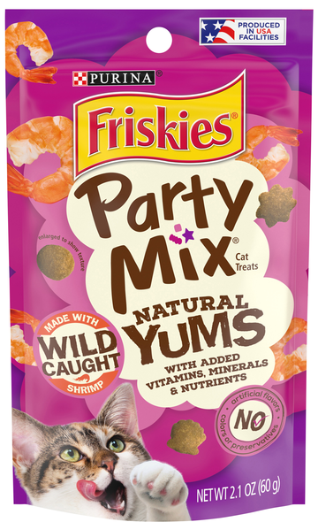 Friskies Natural Yums Party Mix with Wild Caught Shrimp Cat Treats