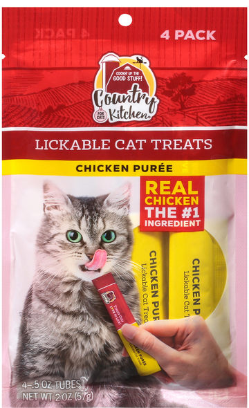 Country Kitchen Chicken Puree Lickable Cat Treats - 4 ct