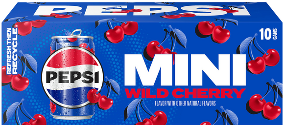 Pepsi Mini Wild Cherry Cola Soda - 10 pk