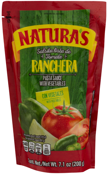 Natura's Ranchera Pasta Sauce with Vegetables