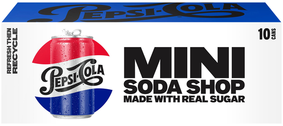 Pepsi Cola Mini Soda Made with Real Sugar - 10 pk