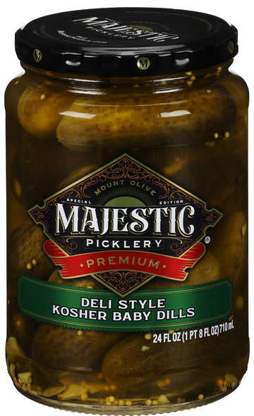 Mt. Olive Majestic Picklery Deli Style Kosher Baby Dill Pickles