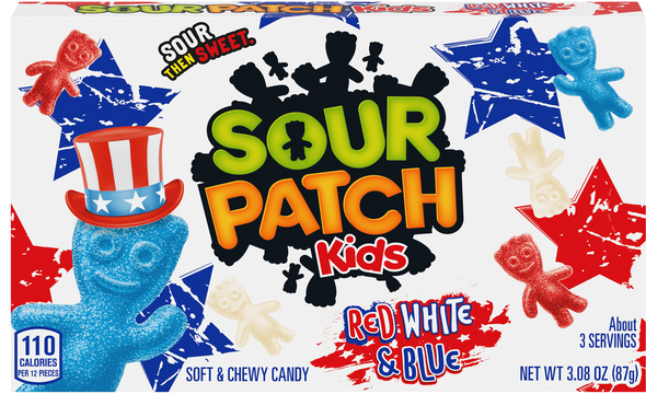 Sour Patch Kids Patriotic Sour Then Sweet Chewy Candy Movie Theater Box