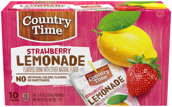 Country Time Strawberry Lemonade Pouches - 10 pk