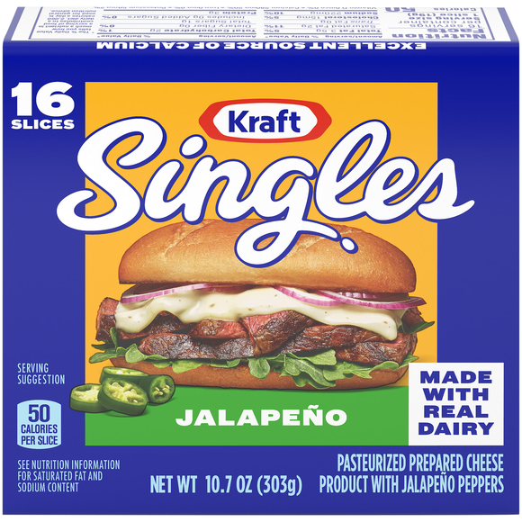 Kraft Singles Jalapeno Cheese Slices - 16 ct