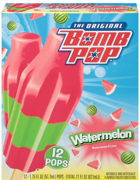 Bomb Pop Watermelon & Lime Ice Pops - 12 ct