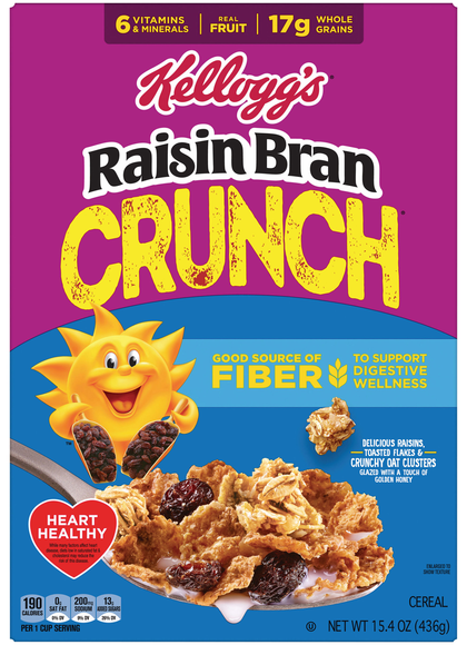 Kellogg's Raisin Bran Crunch Fiber Whole Grain Cereal