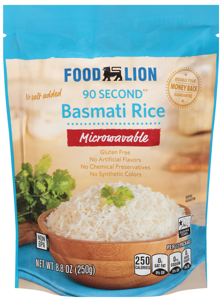 Food Lion 90 Second Microwave White Basmati Rice