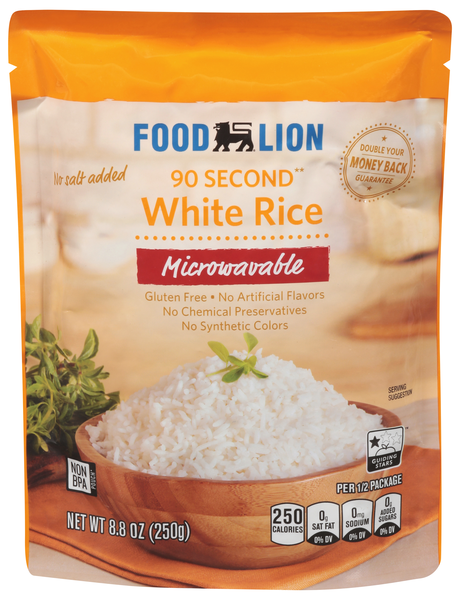 Food Lion 90 Second Microwave No Salt Added White Rice
