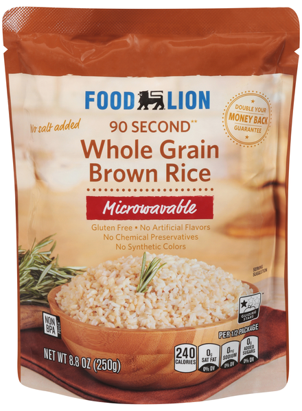Food Lion 90 Second Microwave Whole Grain Brown Rice