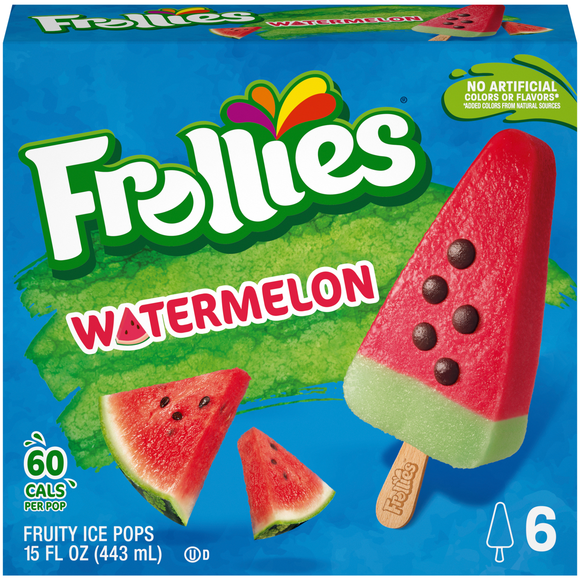 Frollies Gluten Free Watermelon Fruity Ice Pops - 6 ct Frozen