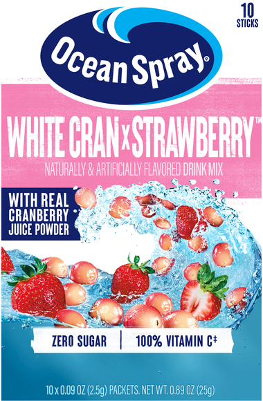 Ocean Spray Zero Sugar White Cran x Strawberry Drink Mix - 10 ct