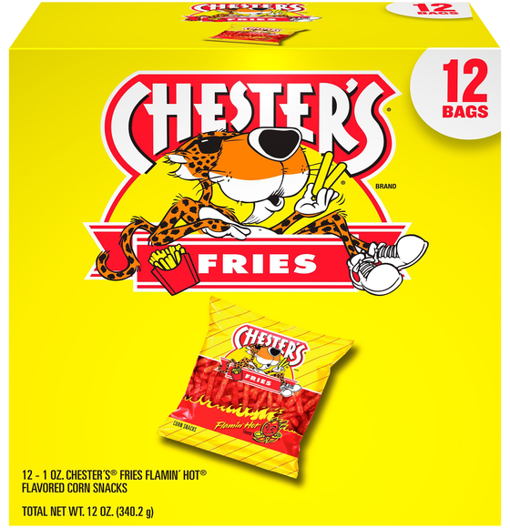 Chester's Fries Flamin' Hot Corn Snacks - 12 ct