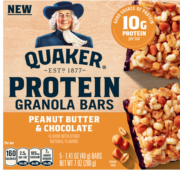 Quaker Peanut Butter & Chocolate 10g Protein Granola Bars - 5 ct
