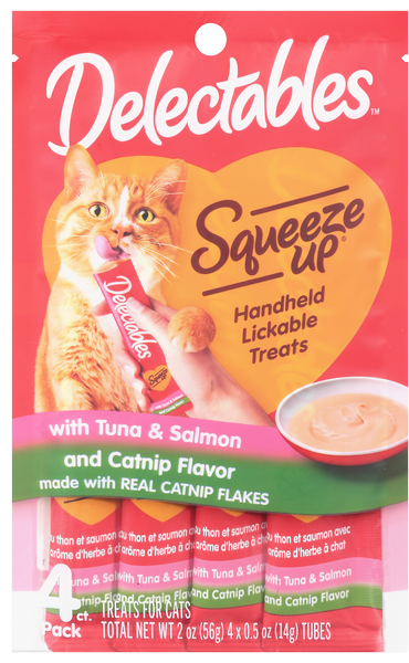 Delectables Squeeze Up Tuna & Salmon Lickable Cat Treats - 4 ct