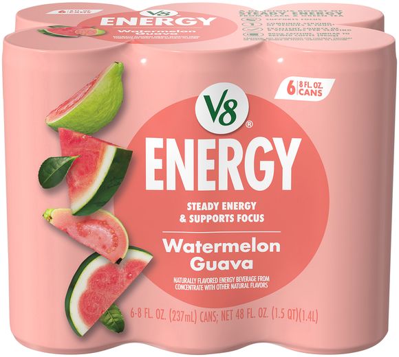 V8 +Energy Watermelon Guava Juice Drink - 6 pk