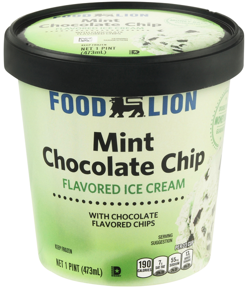 Food Lion Mint Chocolate Chip Flavored Ice Cream