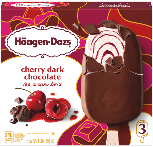 Haagen-Dazs Cherry Dark Chocolate Ice Cream Bars - 3 ct
