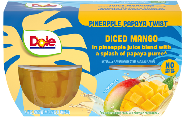 Diced Pineapple Papaya Twist Diced Mango Fuit Cups - 4 ct
