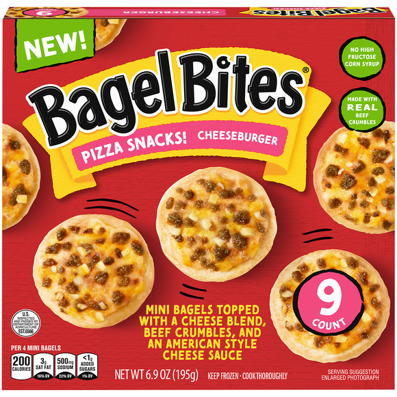 Bagel Bites Cheeseburger Mini Pizza Snacks - 9 ct Frozen
