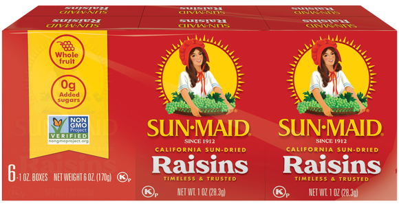 Sun-Maid California Sun-Dried Raisins Boxes - 6 ct