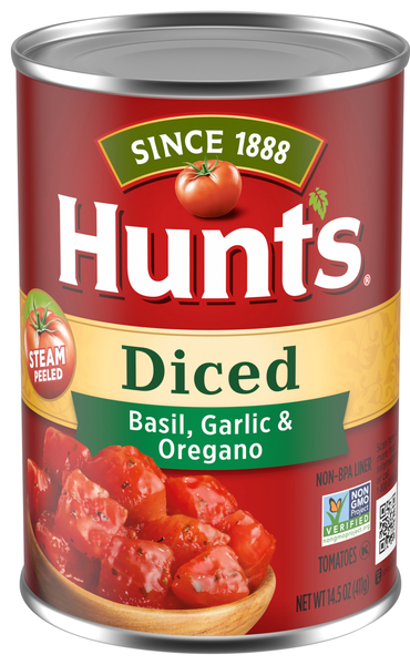 Hunt's Steam Peeled Diced Tomatoes with Basil Garlic & Oregano