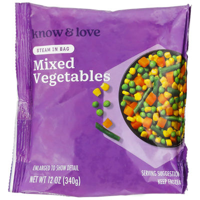Know & Love Frozen Vegetables, 12 oz, $1.79