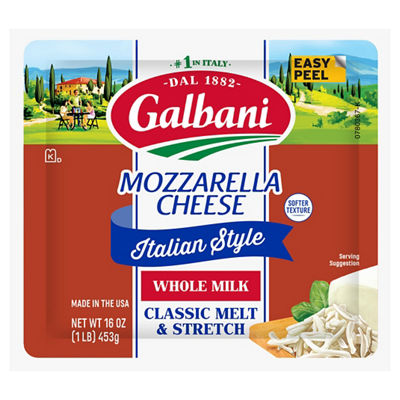 Galbani Fresh Sliced Mozzarella or Mozzarella Chunk, 12-16 oz, $3.99