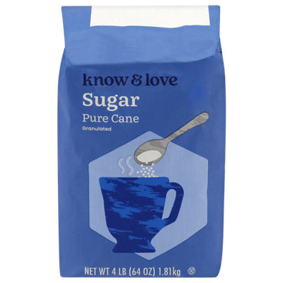 Know & Love Pure Cane Granulated Sugar, 4 lb, $3.49