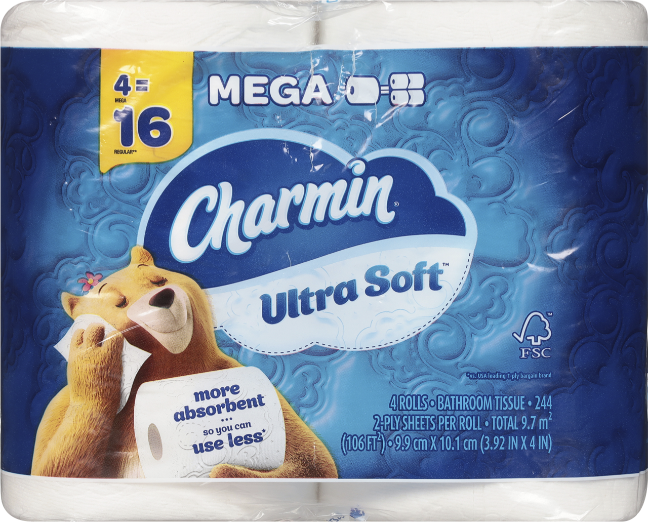 Charmin Bath Tissue 4 Mega Rolls or Bounty Paper Towels 2 Double Plus Rolls, $5.99