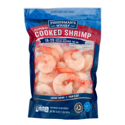 Fisherman's Wharf Cooked Shrimp, 41-50 ct, 16 oz, $6.99, limit 2