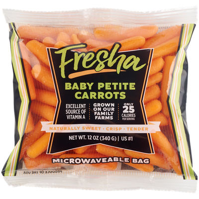 Baby Carrots, 1 lb bag, $1.50