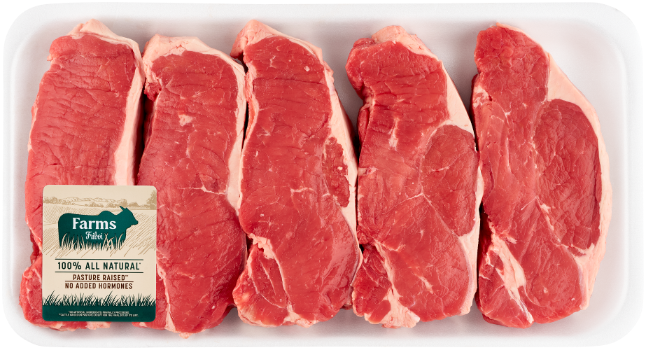 Farms Boneless New York Strip or Ribeye Steak Value Pack, $7.99 per lb, limit 2