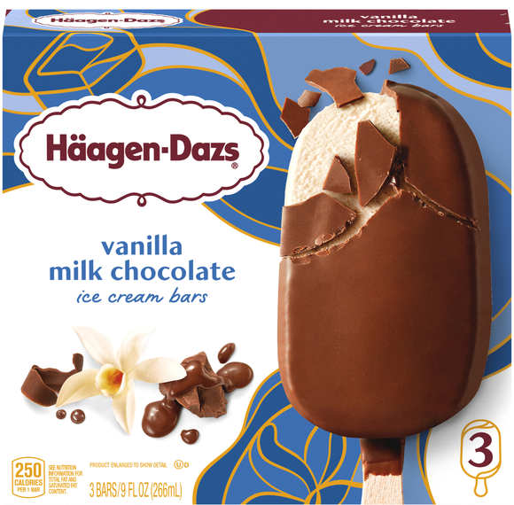Haagen-Dazs Vanilla Milk Chocolate Ice Cream Bars - 3 ct