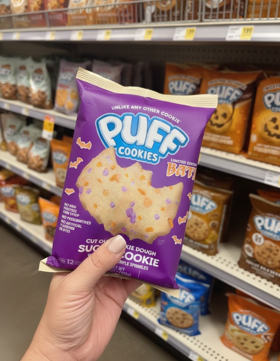 Puff Cookies Limited Edition BAT Sugar Cookie with Orange & Purple Sprinkles