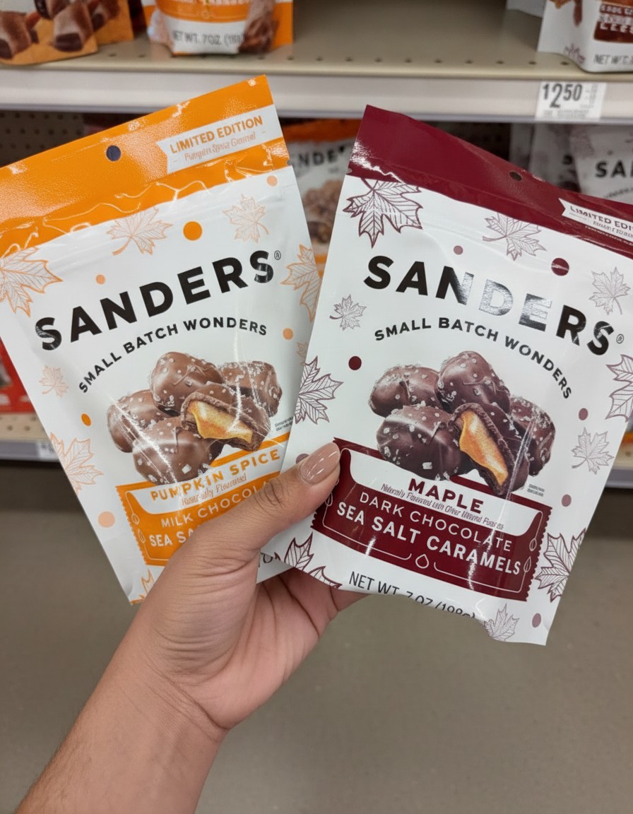 Sanders Small Batch Wonders Pumpkin Spice Milk Chocolate Sea Salt Caramels