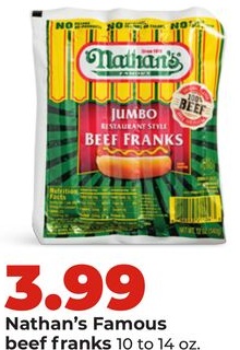 Nathan's Famous beef franks