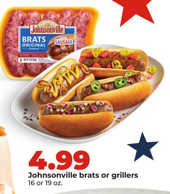 Johnsonville brats or grillers