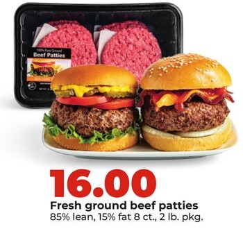 Fresh ground beef patties