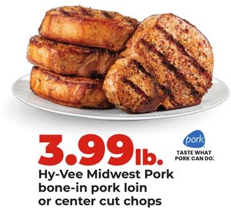 Hy-Vee Midwest Pork bone-in pork loin or center cut chops