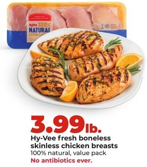 Hy-Vee fresh boneless skinless chicken breasts