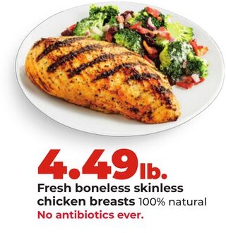 Fresh boneless skinless chicken breasts