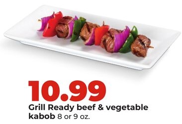 Grill Ready beef & vegetable kabob