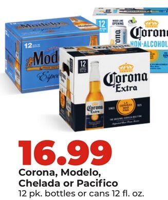Corona, Modelo, Chelada or Pacifico