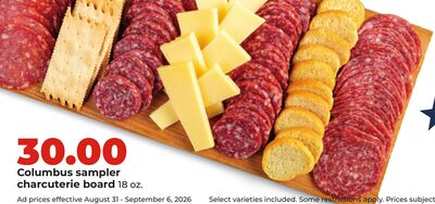 Columbus sampler charcuterie board
