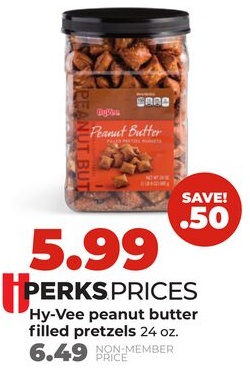 Hy-Vee peanut butter filled pretzels