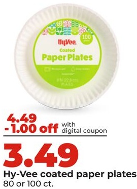 Hy-Vee coated paper plates